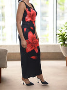 Ladies Red Flower Bodycon Dress - StylePhase SA