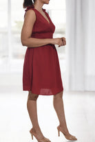 Ladies Red Flower X Over Dress - StylePhase SA