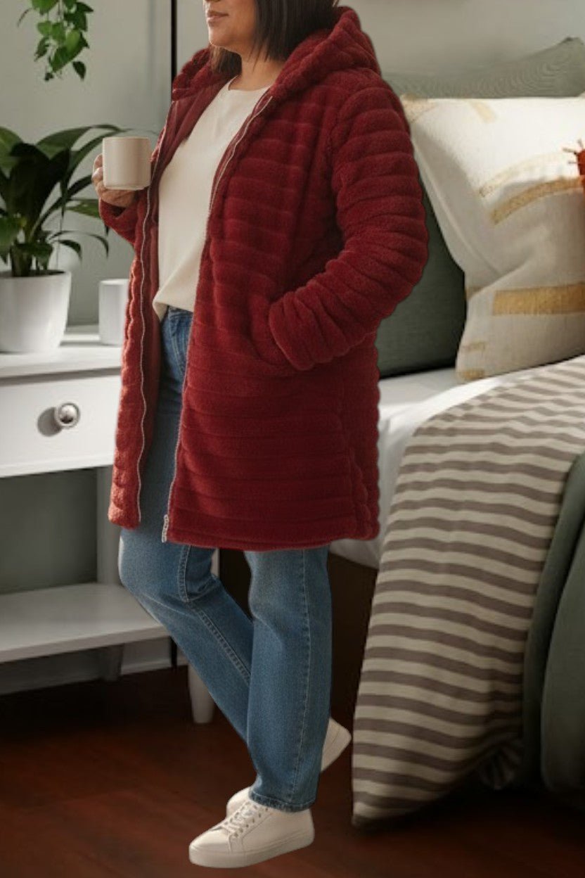 Ladies Red Fur Pattern Jacket - StylePhase SA