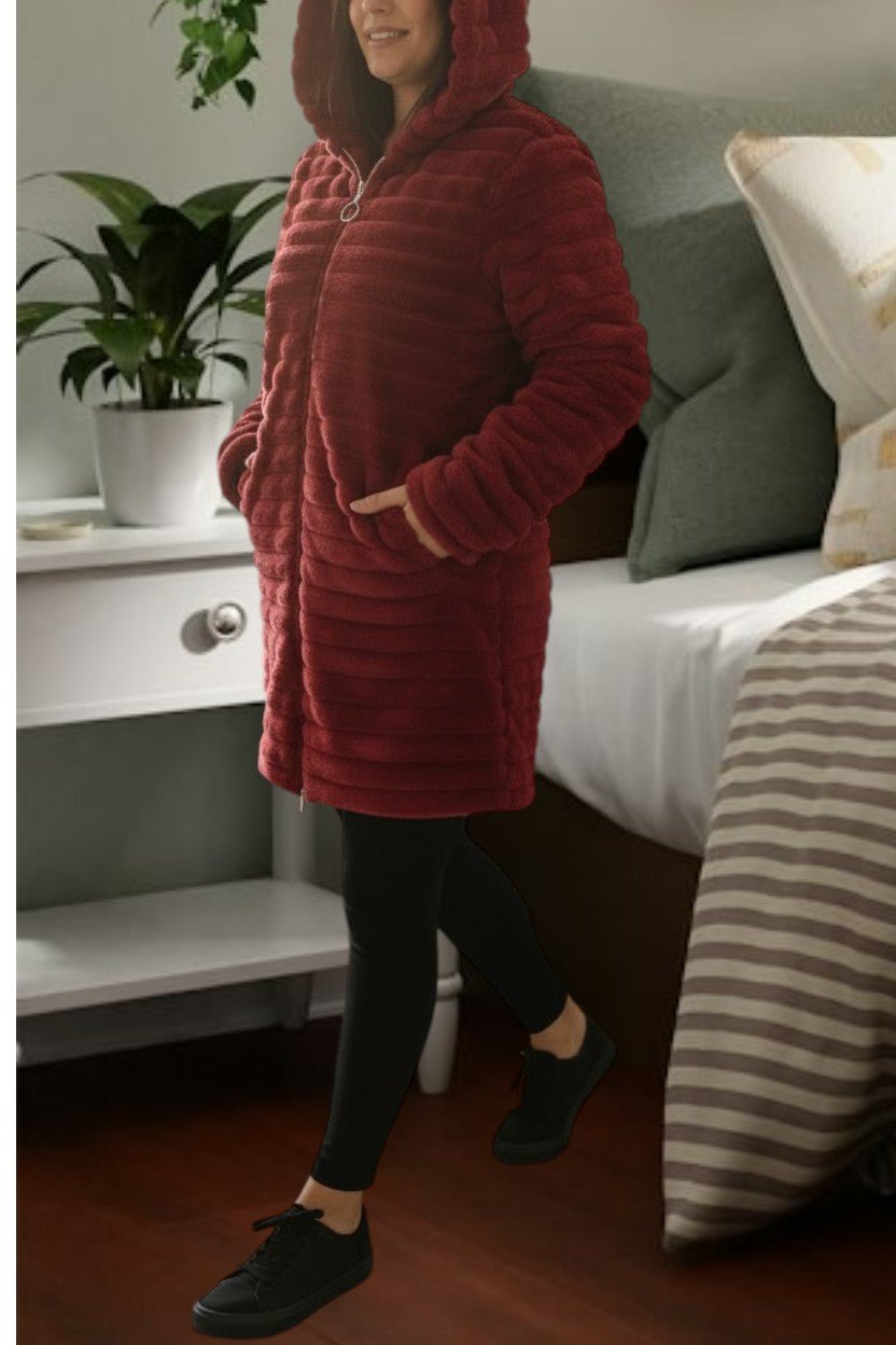 Ladies Red Fur Pattern Jacket - StylePhase SA