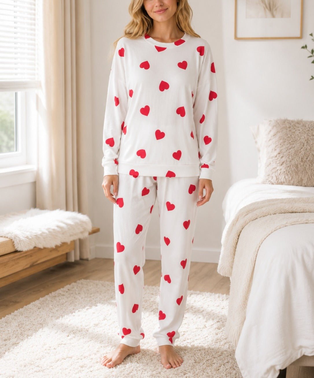 Ladies Red Heart Pj Set - StylePhase SA