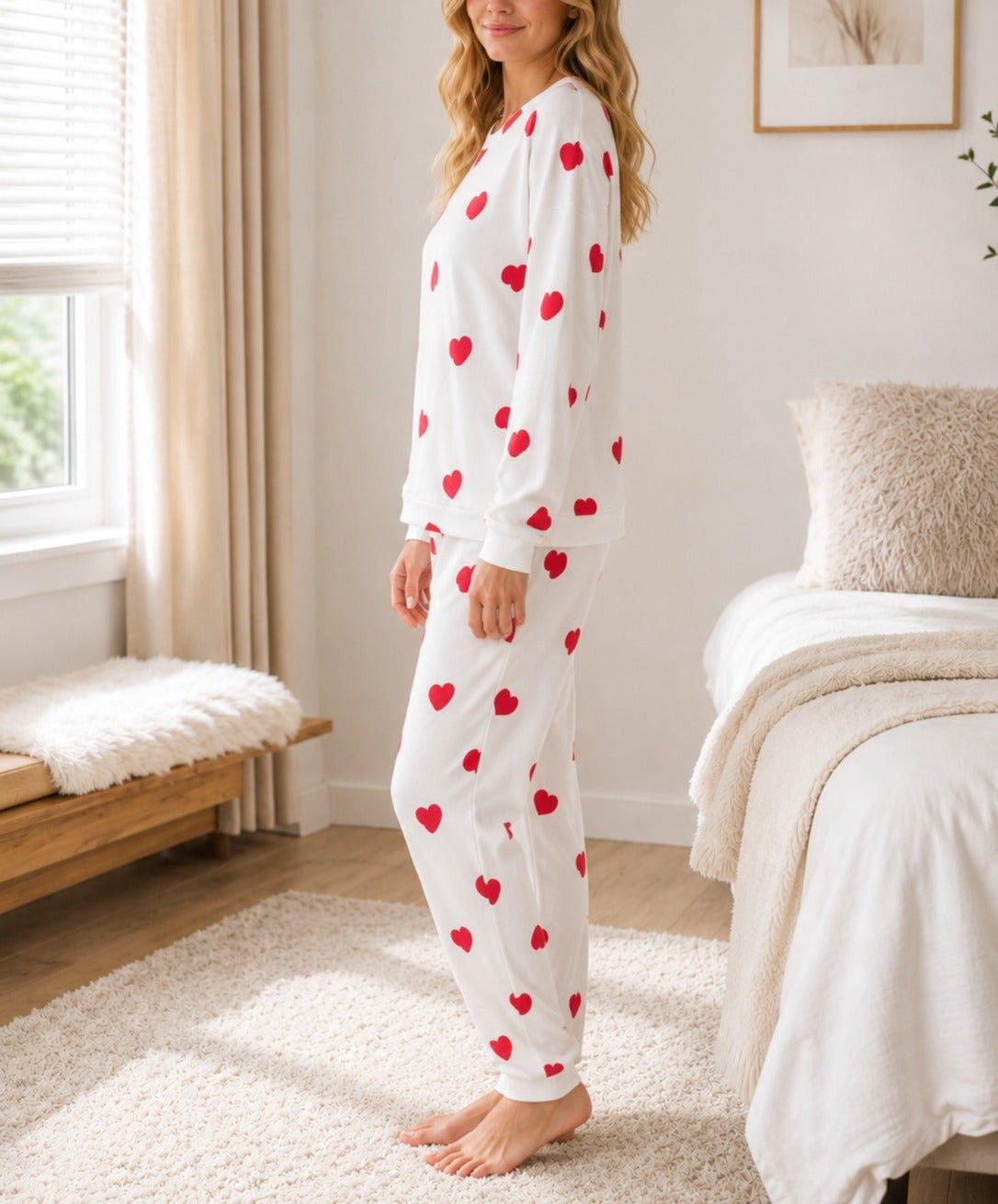 Ladies Red Heart Pj Set - StylePhase SA