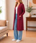 Ladies Red Knit Pocket Gilet - StylePhase SA