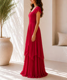 Ladies Red Layered Maxi Dress - StylePhase SA