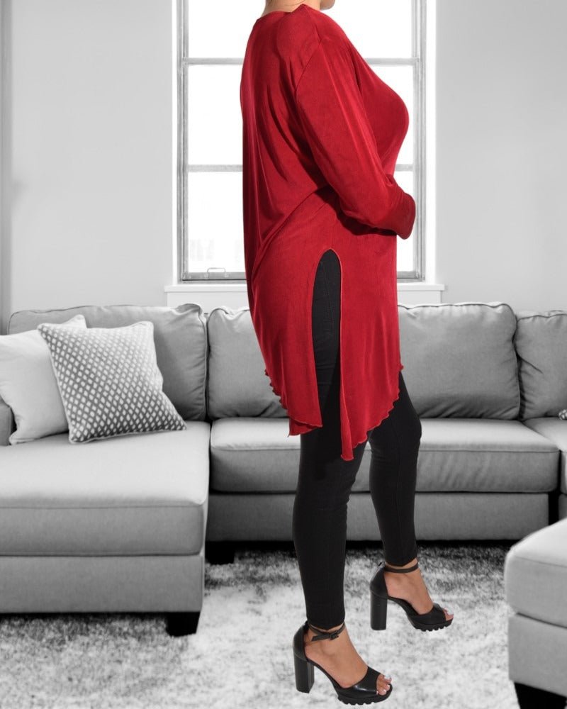 Ladies Red Long Sleeve Top - StylePhase SA
