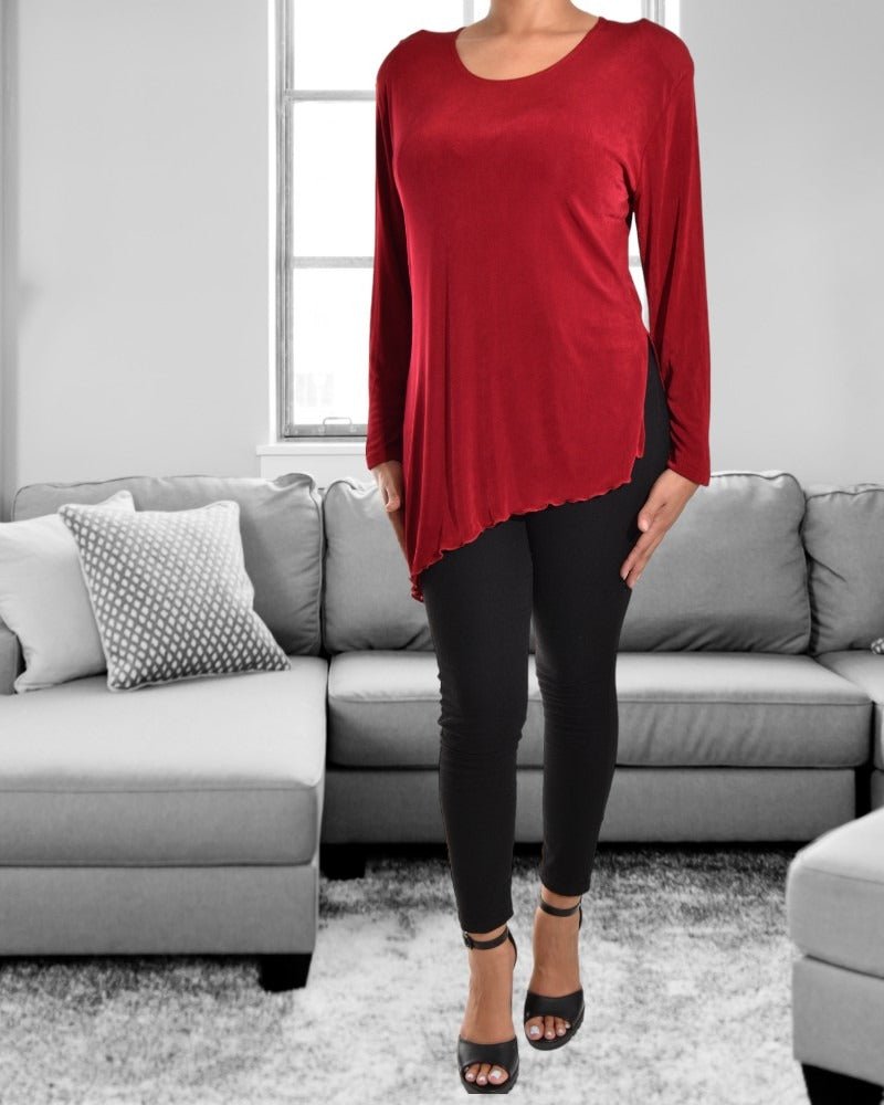 Ladies Red Long Sleeve Top - StylePhase SA