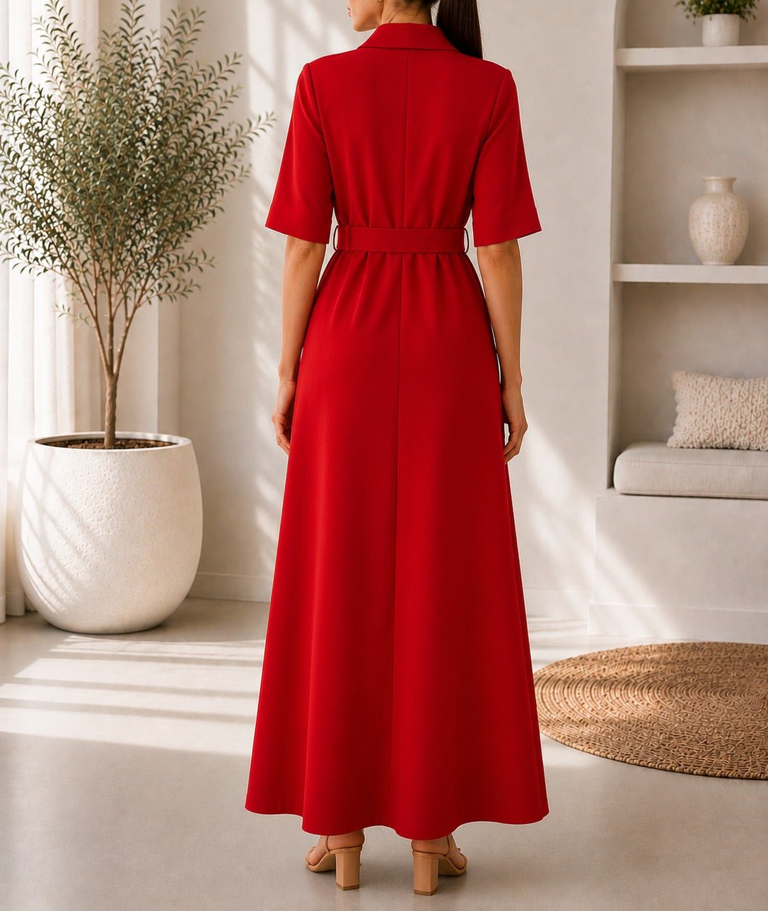 Ladies Red New Feeling Double Breast Dress - StylePhase SA