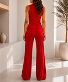 Ladies Red New Feeling Rhinestone Two-Piece Set - StylePhase SA