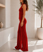 Ladies Red New Feeling Rhinestone Two-Piece Set - StylePhase SA