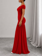 Ladies Red Off Sleeve Maxi Dress - StylePhase SA