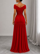 Ladies Red Off Sleeve Maxi Dress - StylePhase SA