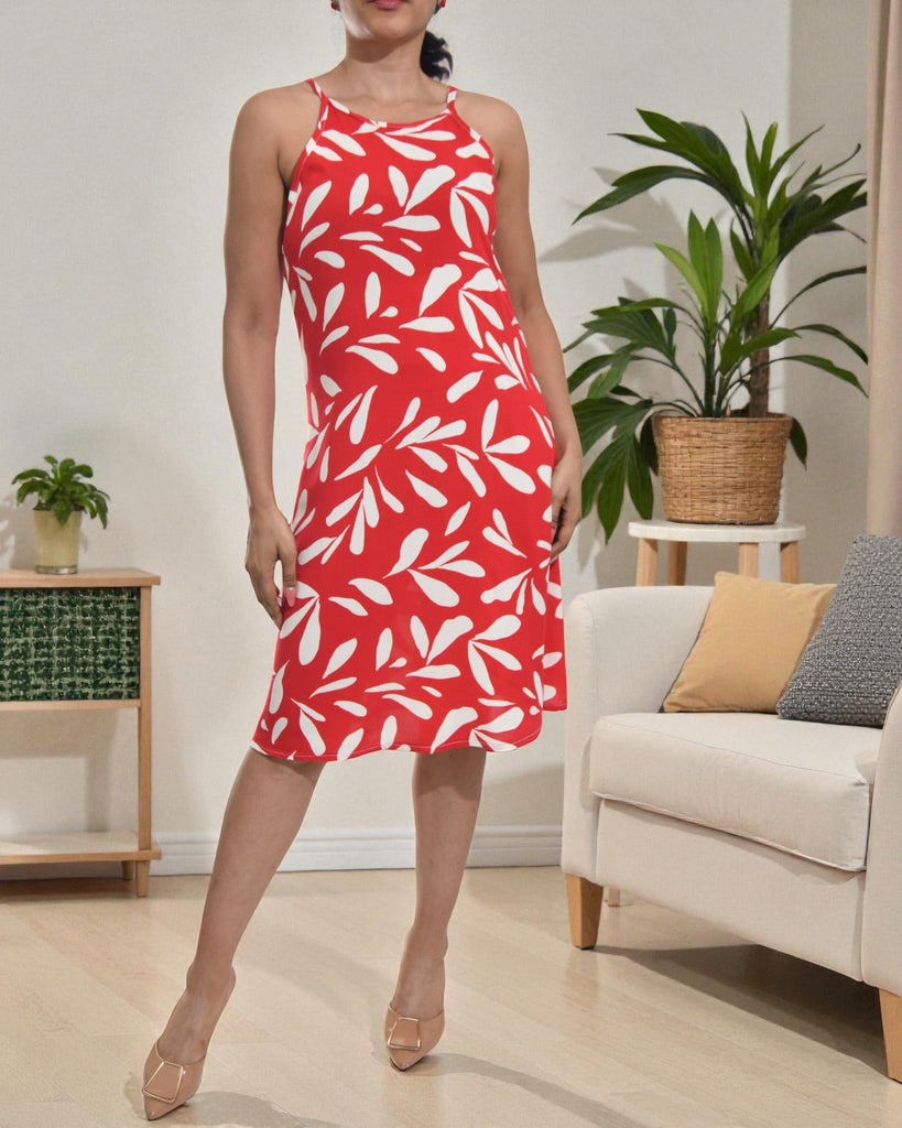 Ladies Red Petal Slip Dress - StylePhase SA