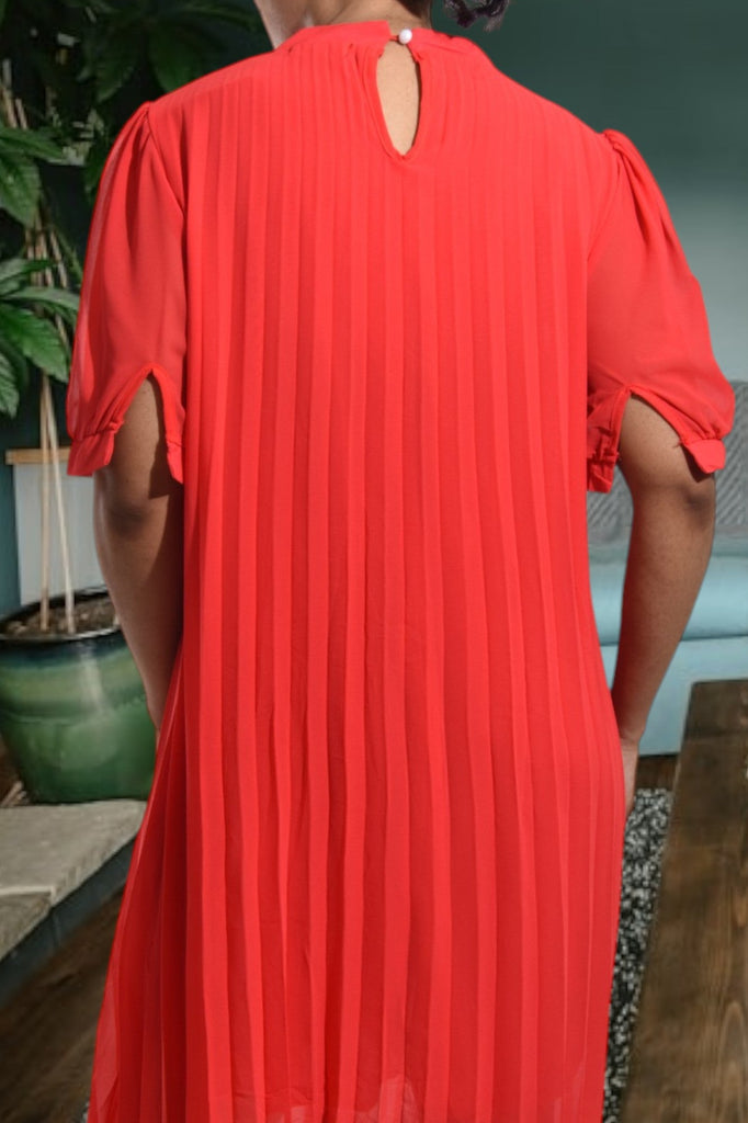 Ladies Red Pleated Dress - StylePhase SA