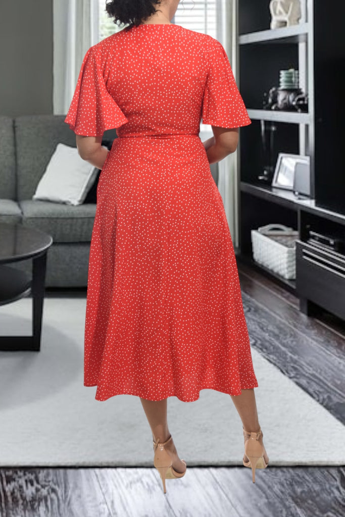 Ladies Red Polka Dot Wrap Dress - StylePhase SA