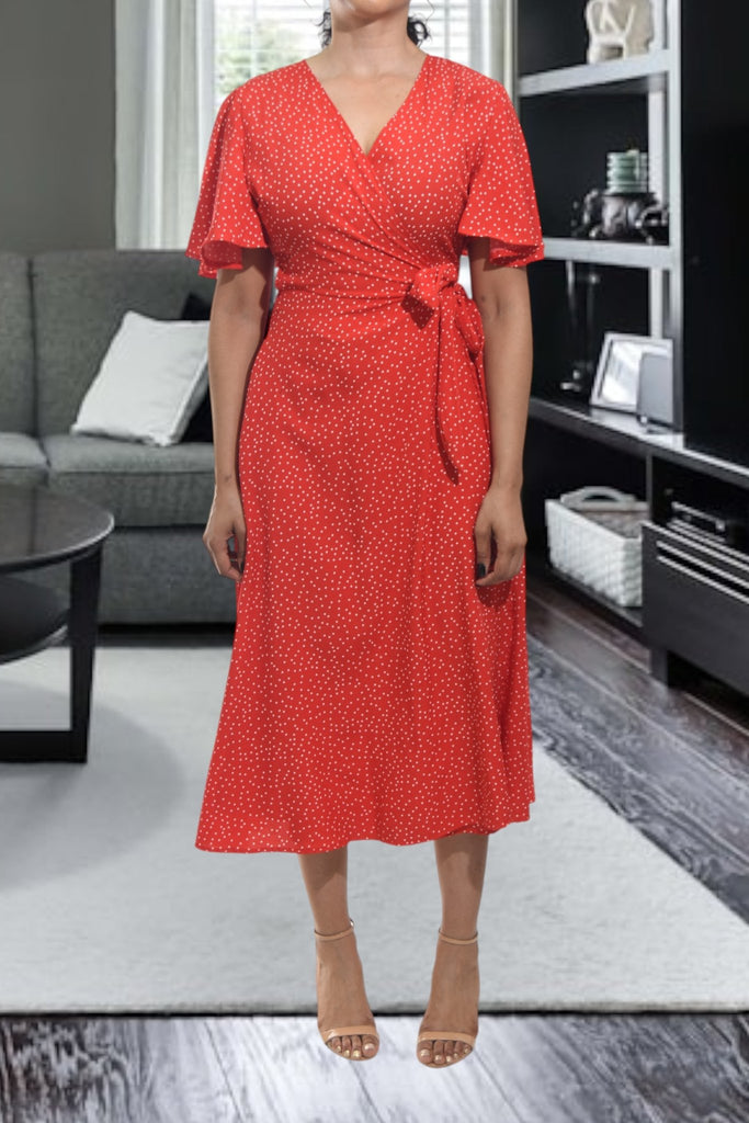 Ladies Red Polka Dot Wrap Dress - StylePhase SA