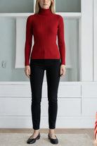 Ladies Red Polo Neck Jersey Top - StylePhase SA