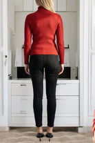 Ladies Red Polo Neck Jersey Top - StylePhase SA