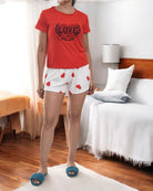 Ladies Red Printed Pj Set - Love You Forever - StylePhase SA
