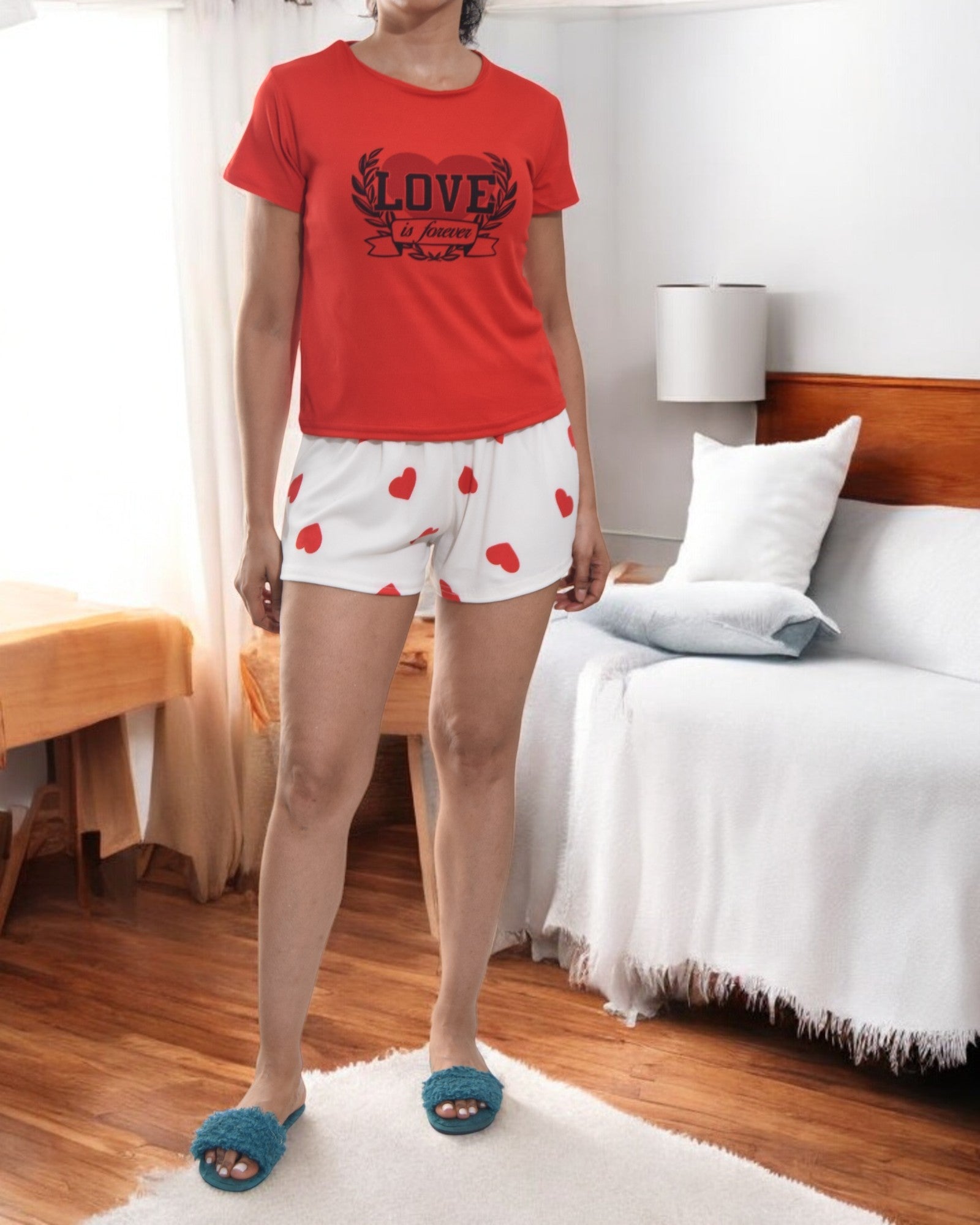 Ladies Red Printed Pj Set - Love You Forever - StylePhase SA