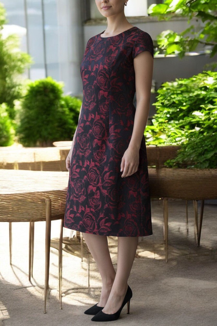 Ladies Red Rose Lined Dress - StylePhase SA