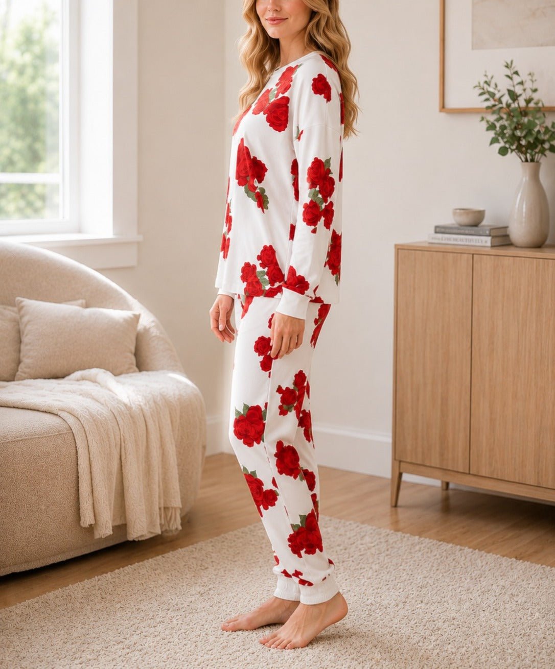 Ladies Red Rose Pj Set - StylePhase SA