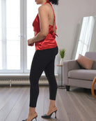 Ladies Red Satin Halter Neck Top - StylePhase SA