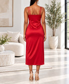 Ladies Red Satin Slip Dress - StylePhase SA