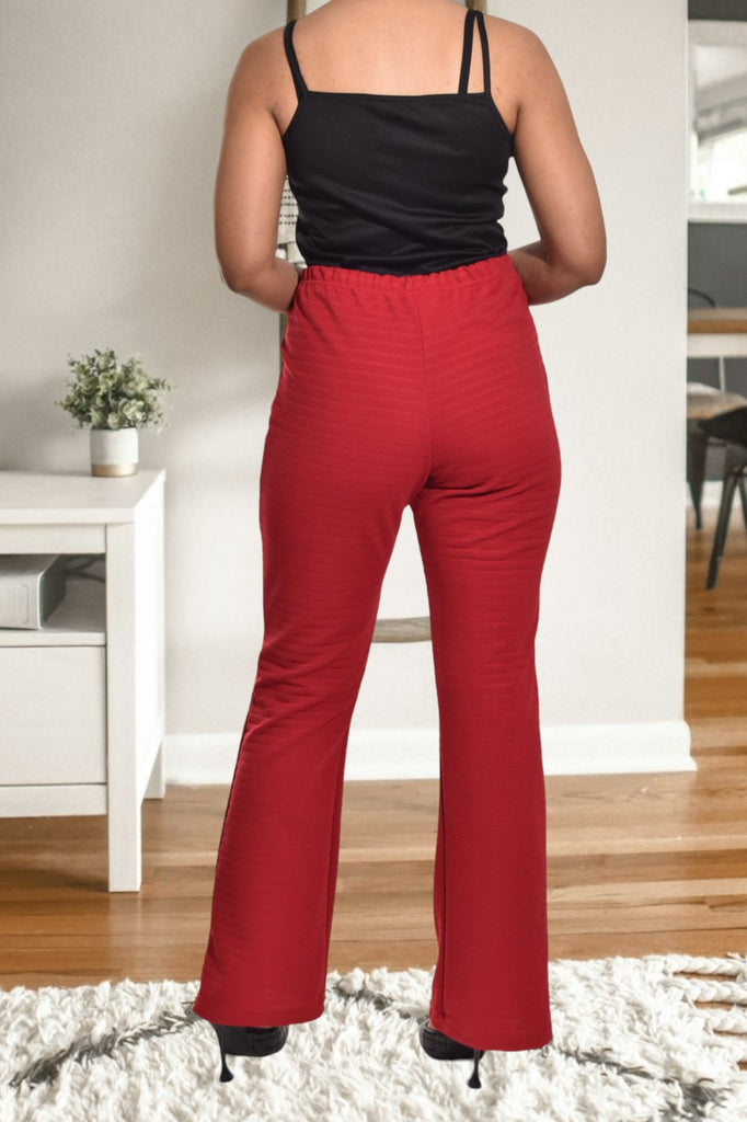 Ladies Red Stretch Pants - StylePhase SA