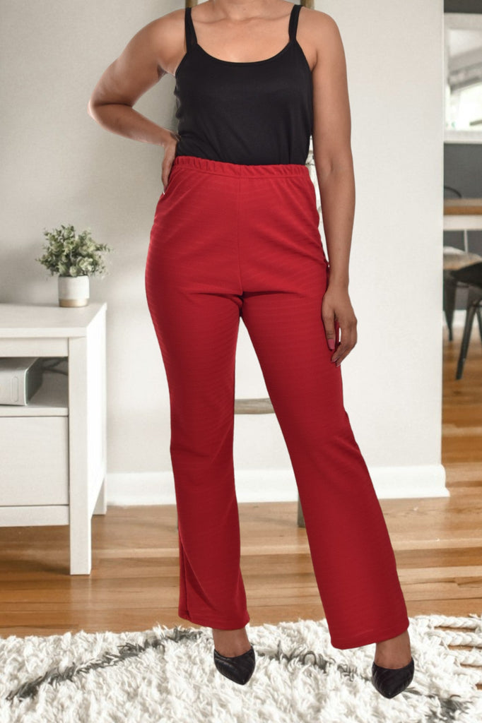 Ladies Red Stretch Pants - StylePhase SA