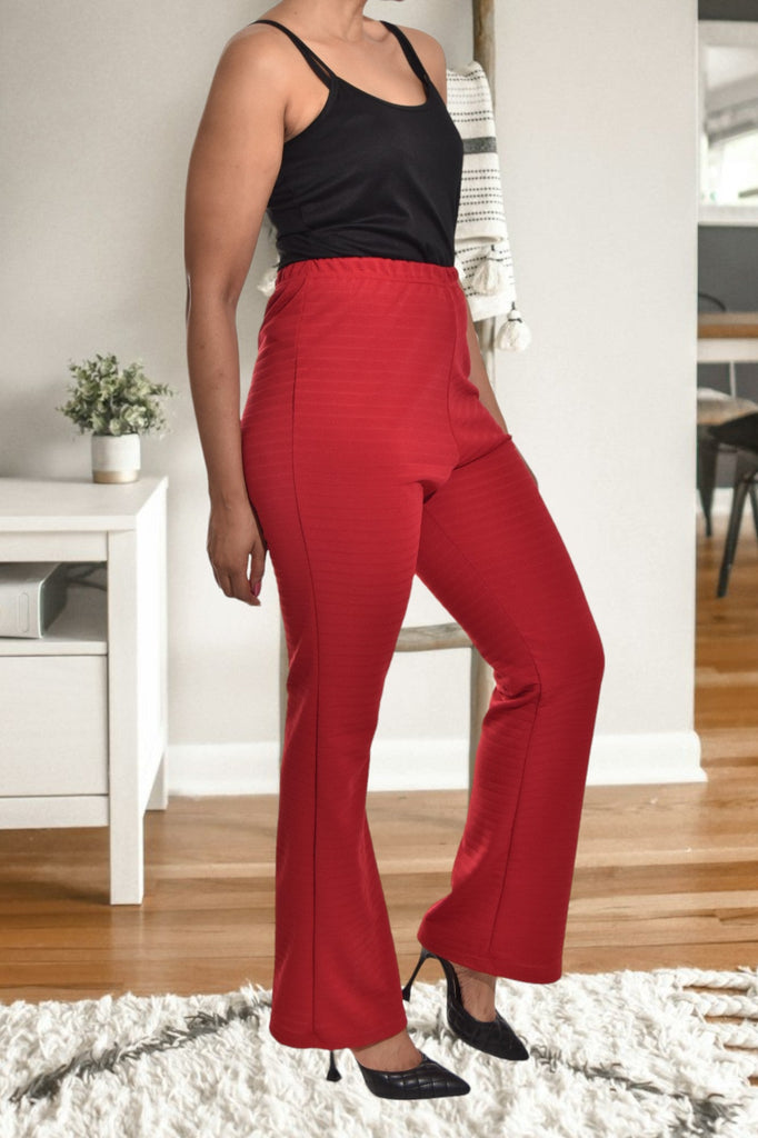 Ladies Red Stretch Pants - StylePhase SA