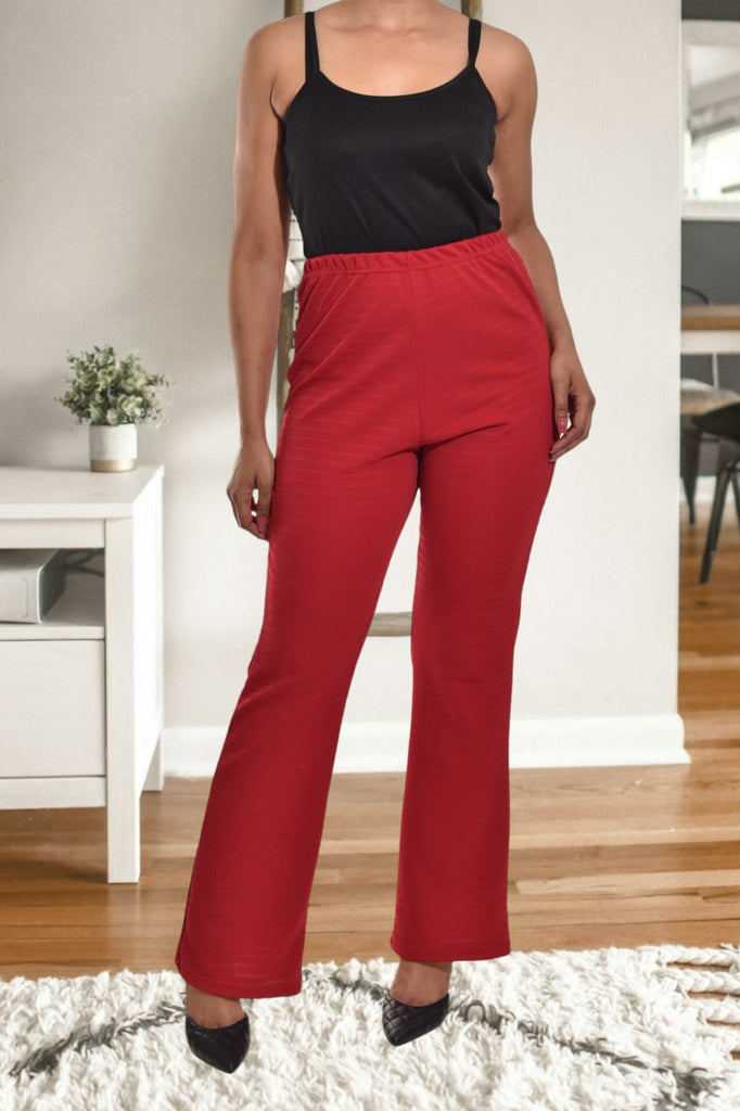 Ladies Red Stretch Pants - StylePhase SA