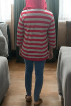 Ladies Red Stripe Hoody Top - StylePhase SA
