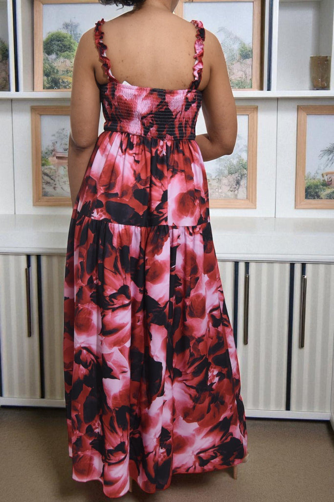 Ladies Red Thick Strap Tier Dress - StylePhase SA