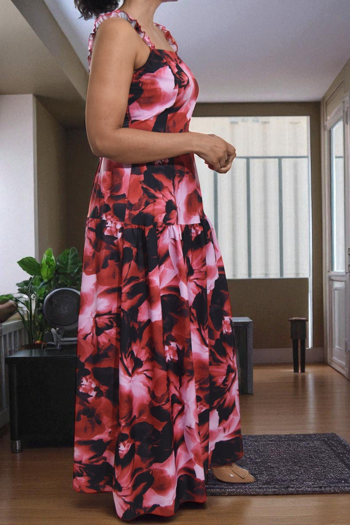Ladies Red Thick Strap Tier Dress - StylePhase SA