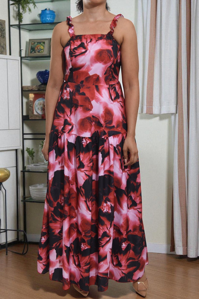Ladies Red Thick Strap Tier Dress - StylePhase SA