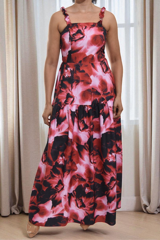 Ladies Red Thick Strap Tier Dress - StylePhase SA