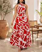 Ladies Red Tie Back Maxi Dress - StylePhase SA