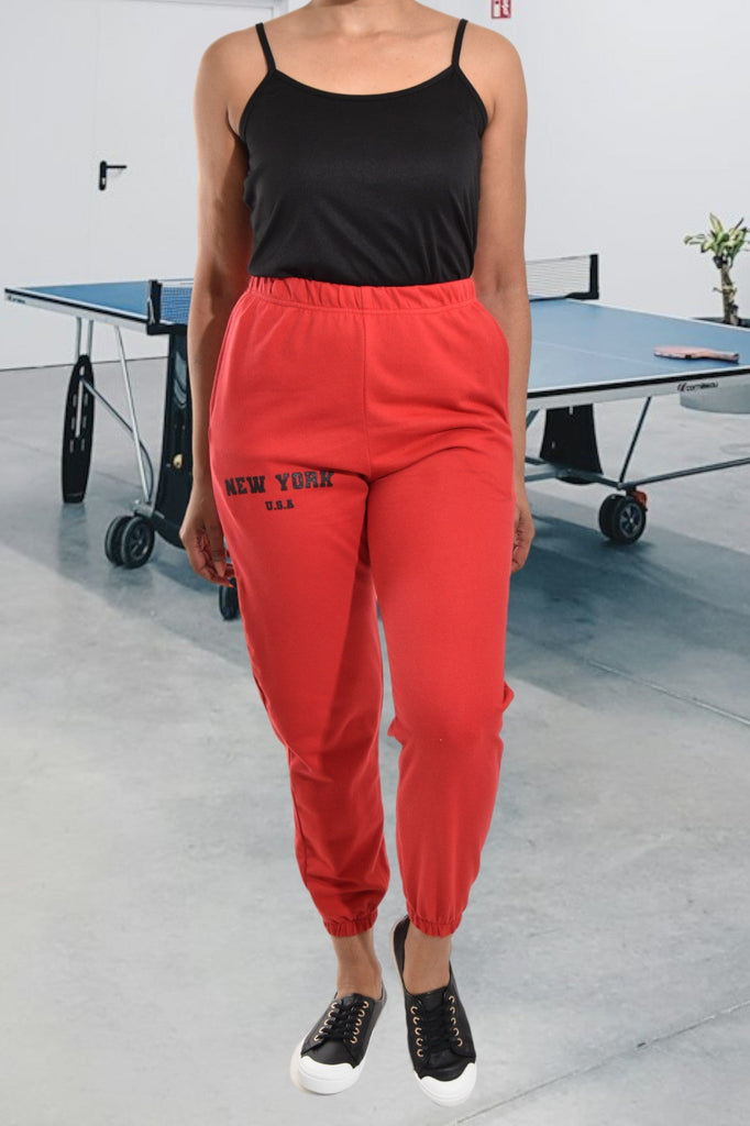 Ladies Red Track Pants - StylePhase SA