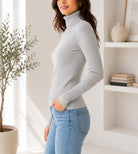 Ladies Rib Polo Neck Top- Grey - StylePhase SA