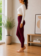 Ladies Ribbed Tights-Maroon - StylePhase SA