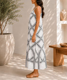 Ladies Rope Print White Strappy Dress - StylePhase SA