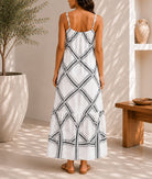 Ladies Rope Print White Strappy Dress - StylePhase SA