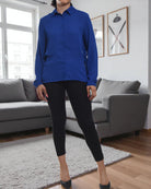 Ladies Royal Blue Back Tie Shirt - StylePhase SA