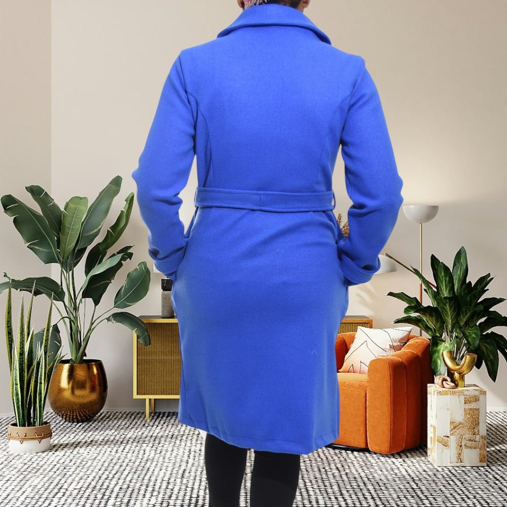 Ladies Royal Blue Collar Coat - StylePhase SA
