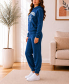 Ladies Royal Blue Fleece Hoody Tracksuit Set - California - StylePhase SA