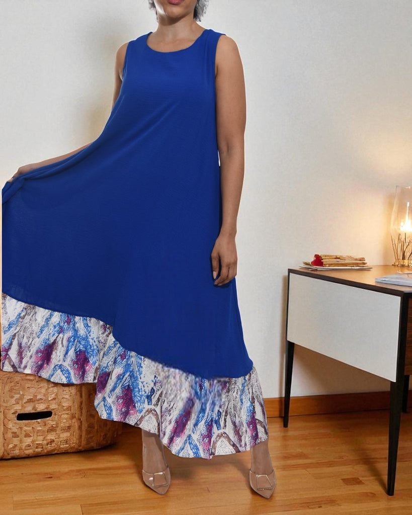 Ladies Royal Blue Pocket Maxi Dress - StylePhase SA