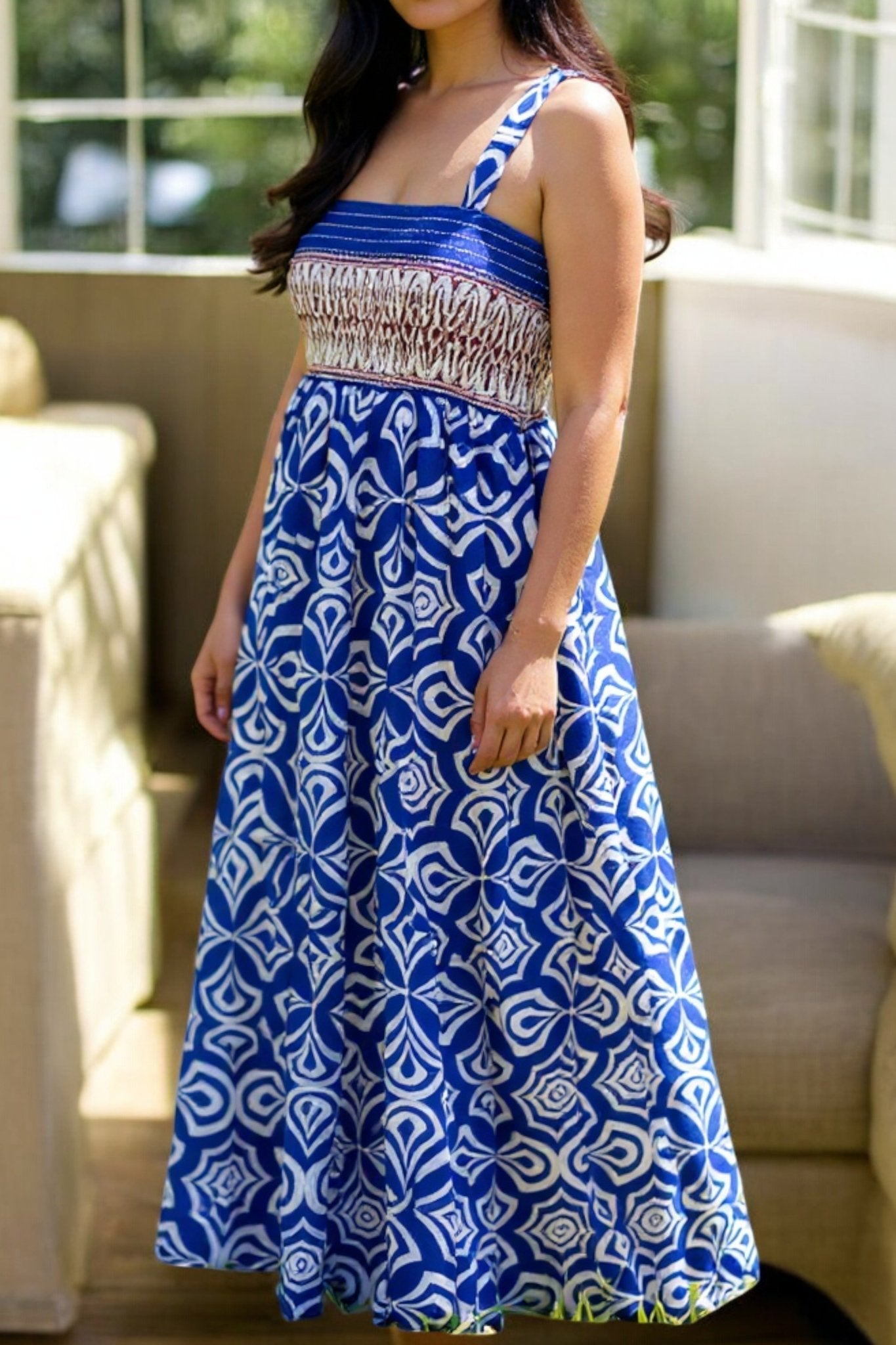 Ladies Royal Pattern Strappy Dress - StylePhase SA