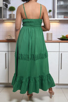 Ladies Ruche Green Dress - StylePhase SA