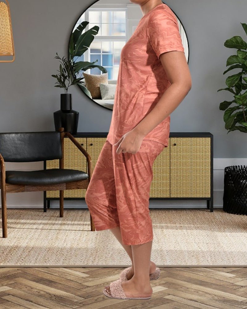 Ladies Rust 3/4 Pyjama Set - StylePhase SA