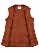 Ladies Rust Double Breasted Belted Longline Waistcoat - StylePhase SA